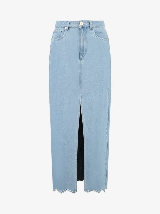 Denim rok met embroidery