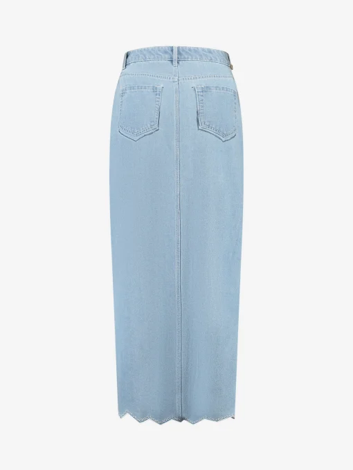 Denim rok met embroidery