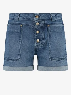 Denim shorts met knopen