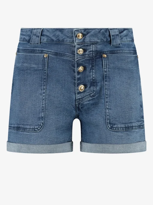 Denim shorts met knopen