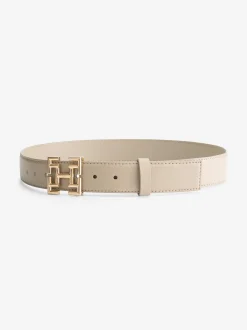 Dunne riem met logo gesp