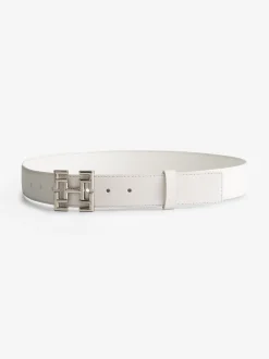 Dunne riem met logo gesp