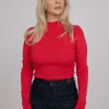 Fitted top met col