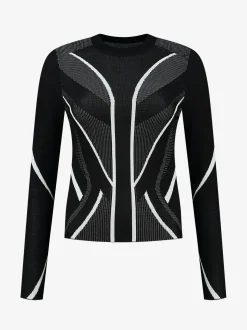 Fitted top met lijnen