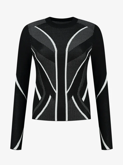 Fitted top met lijnen