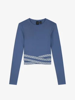Fitted top met logo tailleband