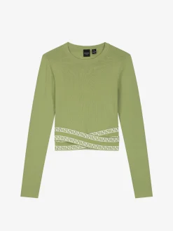 Fitted top met logo tailleband