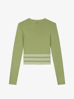 Fitted top met logo tailleband