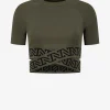 Fitted t-shirt met gekruisde logo banden
