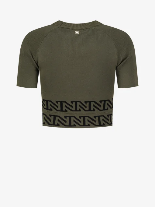 Fitted t-shirt met gekruisde logo banden