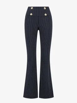 Flared broek met krijtstreep