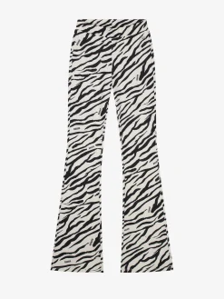 Flared broek met zebra print