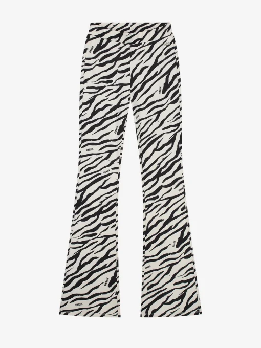 Flared broek met zebra print