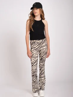 Flared broek met zebra print