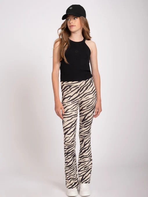 Flared broek met zebra print