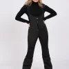 Flared ski broek met elastische schouderbanden