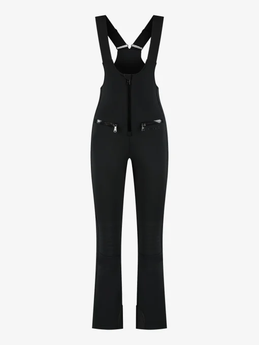 Flared ski broek met elastische schouderbanden