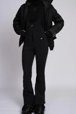 Flared ski broek met elastische schouderbanden