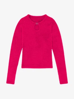Fluffy trui met detail bij hals