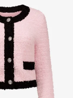 Fluffy vest met sierknopen