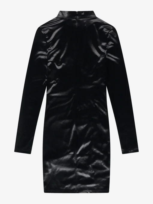 Gedrapeerde jurk met velvet look
