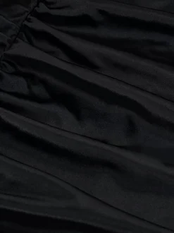 Gedrapeerde jurk met velvet look