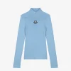 Geribbelde ski pully met col