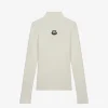 Geribbelde ski pully met col