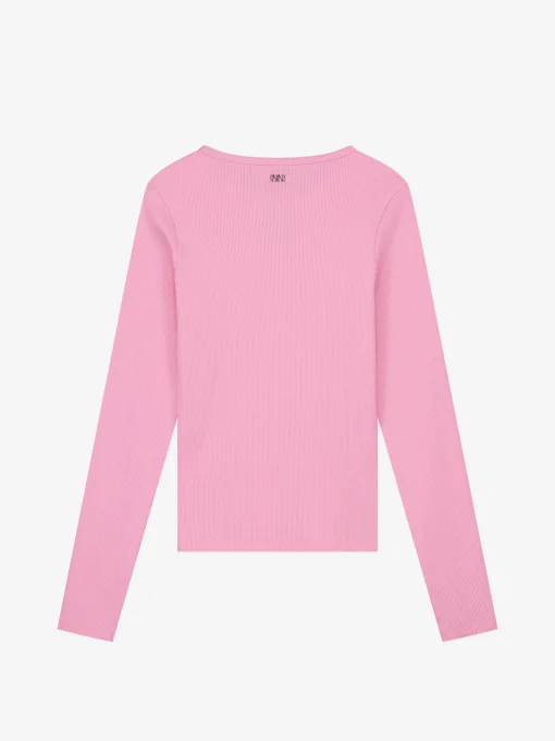 Geribbelde top met open detail