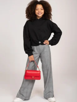 Geruite pantalon met split