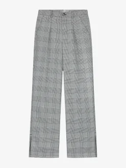 Geruite pantalon met split