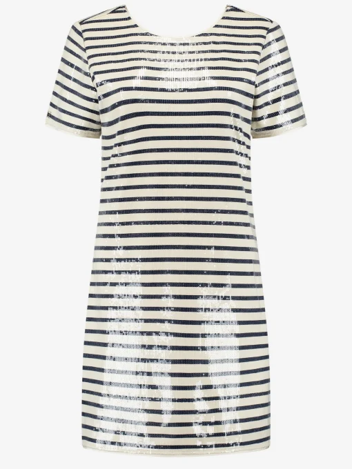 Gestreepte jurk met pailletten