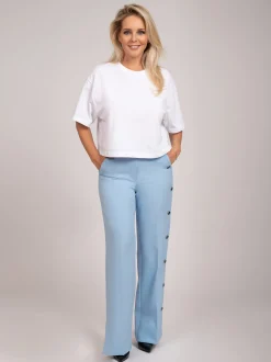 High rise broek met knopen