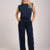 High rise broek met knopen