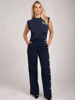 High rise broek met knopen