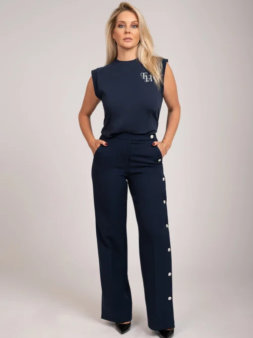High rise broek met knopen