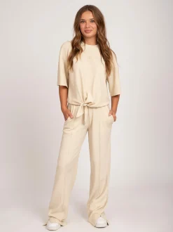 High rise broek met split