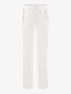 High rise jeans met knopen