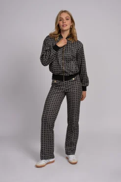 High waist broek met logo patroon