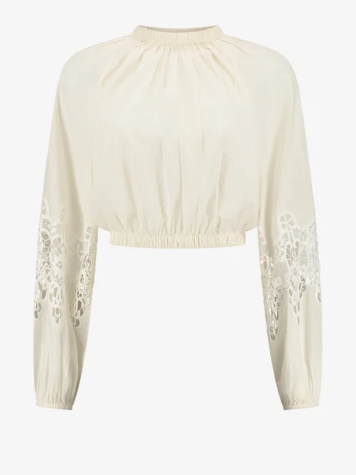 Korte blouse met Embroidery