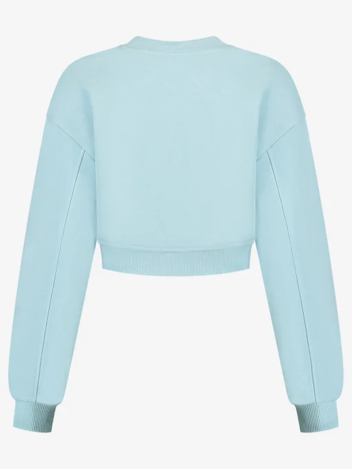 Korte sweater met metalen logo
