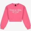 Korte sweater met tekst