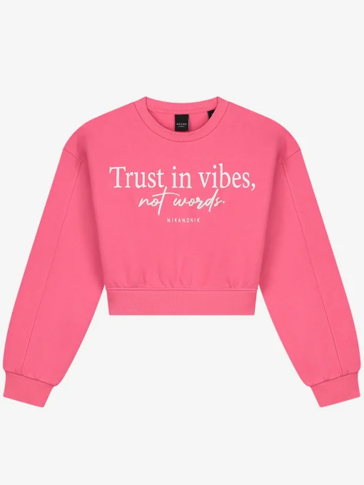 Korte sweater met tekst