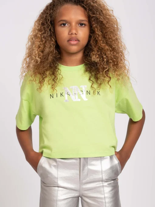 Korte T-shirt met NN print