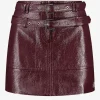 Lakleren rok met lage taille