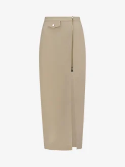 Lange rok met rits detail