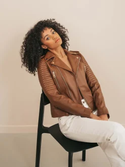 Leren jacket met ritsen