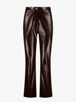 Leren look broek met dierenpatroon