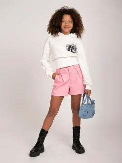 Leren look shorts