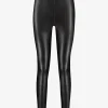 Leren-look broek met hoge taille